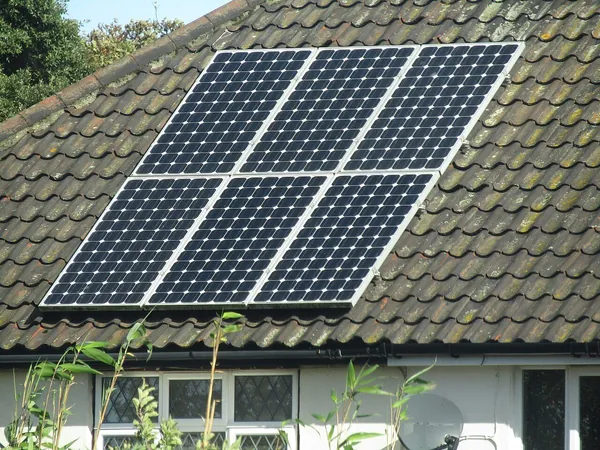 Solar panels on a UK house roof
